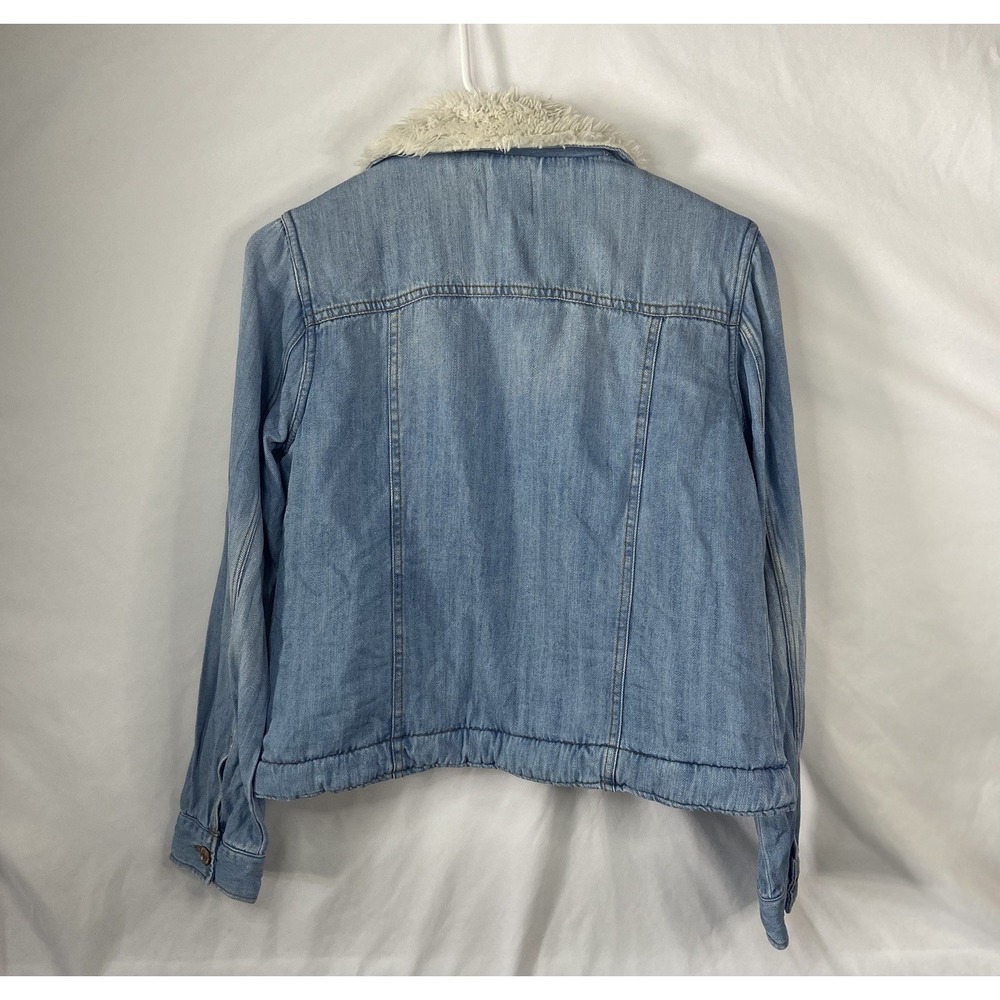 Altar'd State Sherpa Lined Denim Trucker Jacket Womens Est Small Light Wash - Picture 9 of 9